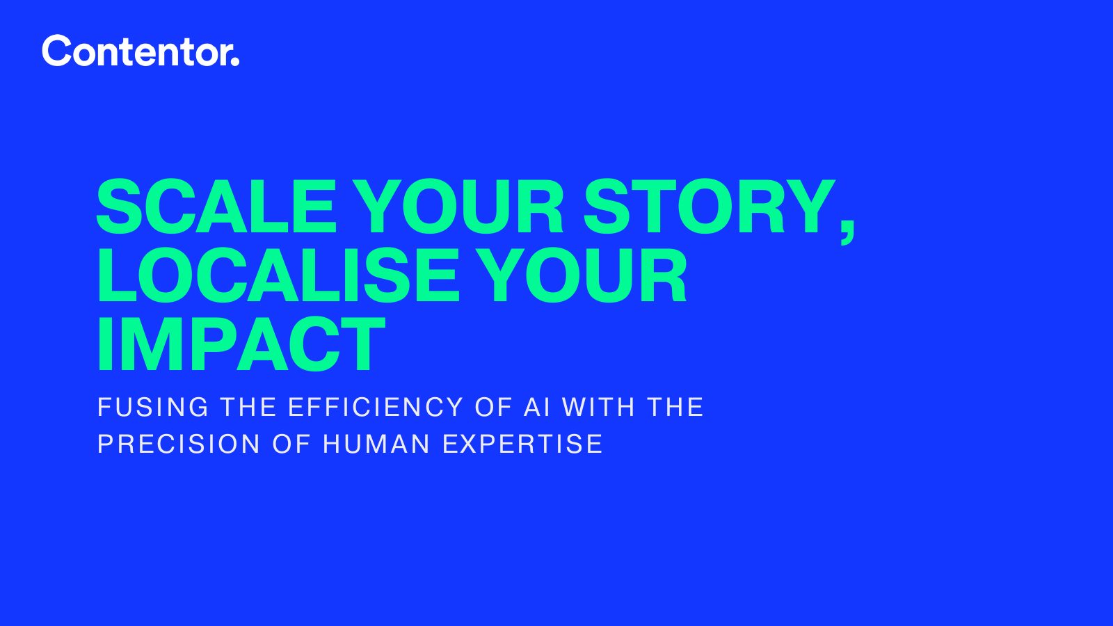 Pitch deck slide: Scale your story, localise your impact