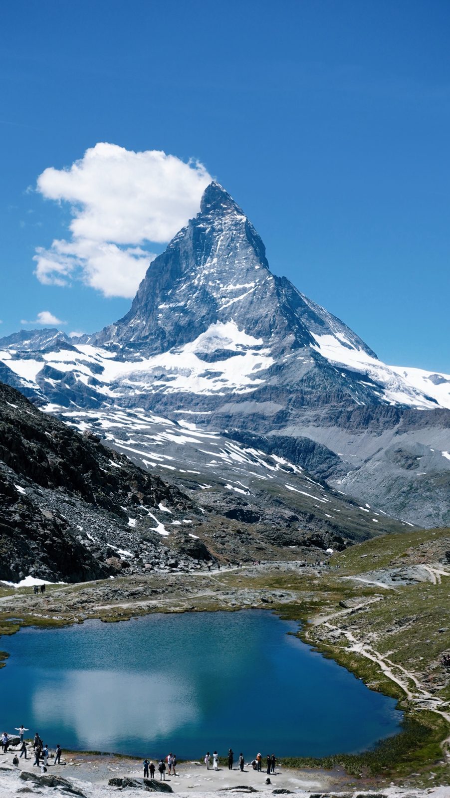 The Matterhorn above Riffelsee lake